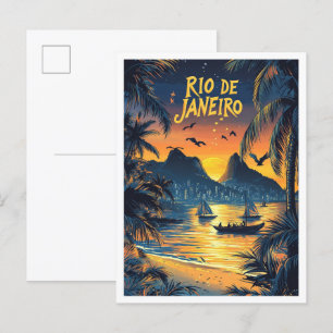 Carte Postale Vintage voyage d'art de Rio de Janeiro