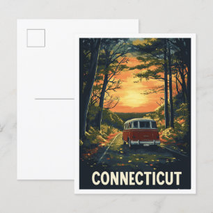 Carte Postale Vintage voyage d'art du Connecticut USA