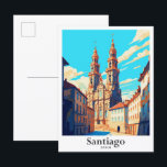 Carte Postale Vintage voyage d'art Santiago Espagne<br><div class="desc">Santiago Espagne Art Vintage voyage Peinture de portrait Illustration</div>