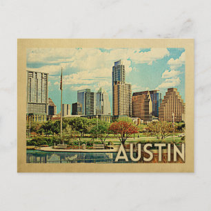Carte Postale Vintage voyage d'Austin Texas