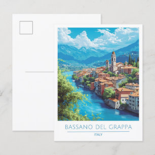 Carte Postale Vintage voyage de Bassano del Grappa Italie