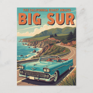 Carte Postale Vintage voyage de Big Sur Californie