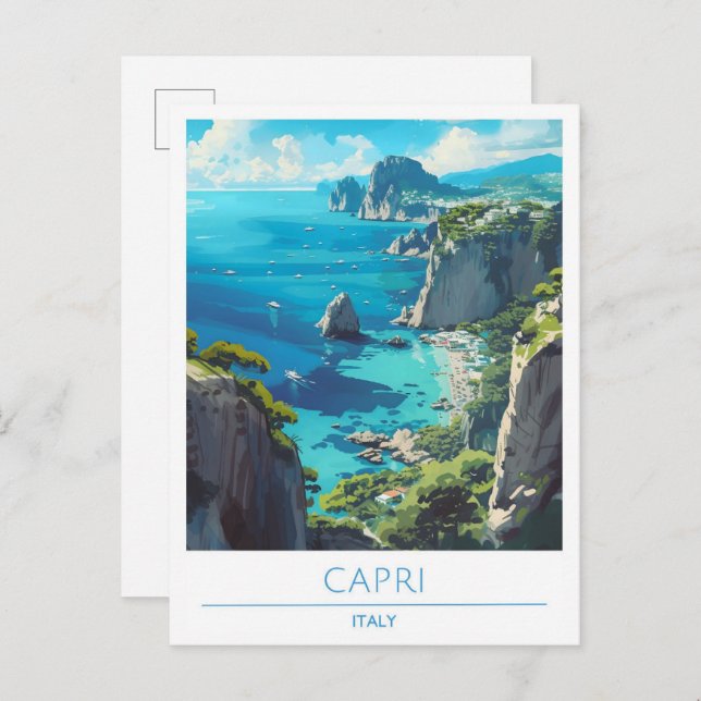 Carte Postale Vintage voyage de Capri Italie (Devant / Derrière)