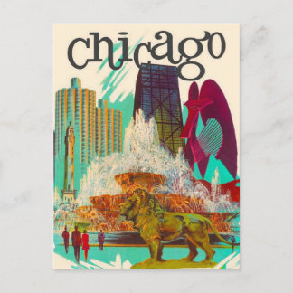 Carte postale Vintage voyage de Chicago