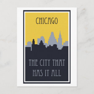 Carte postale Vintage voyage de Chicago