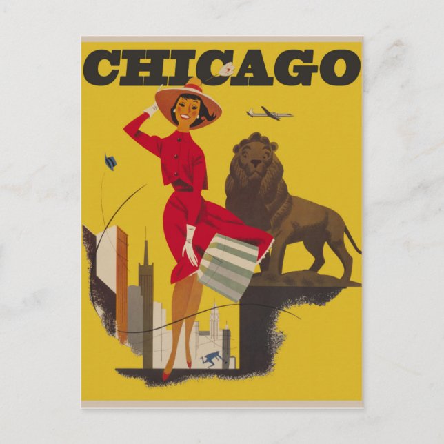 Carte postale Vintage voyage de Chicago (Devant)