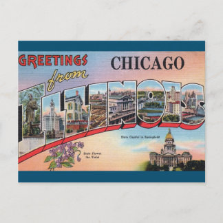 Carte postale Vintage voyage de Chicago, Illinois