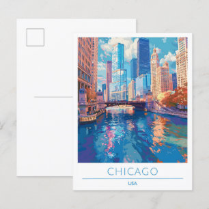 Carte Postale Vintage voyage de Chicago USA