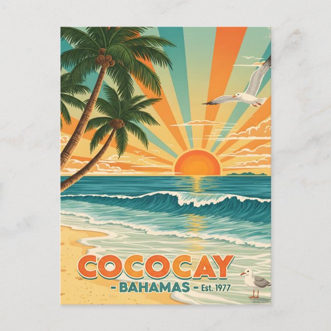 Carte Postale Vintage voyage de Cococay Bahamas (Devant)