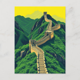 Carte Postale Vintage voyage de la Grande Muraille de Chine