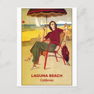 Carte postale Vintage voyage de la plage de Laguna