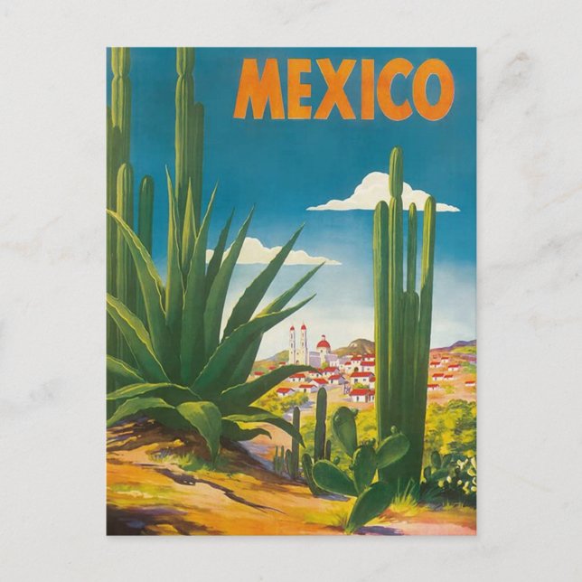 Carte postale Vintage voyage de Mexico Cactus (Devant)