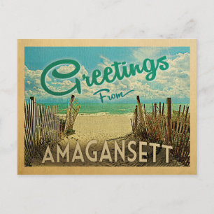 Carte Postale Vintage voyage de plage Amagansett