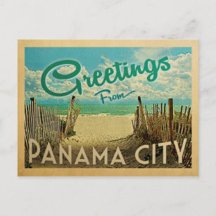 Carte Postale Vintage voyage de plage de Panama City