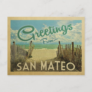 Carte Postale Vintage voyage de plage San Mateo