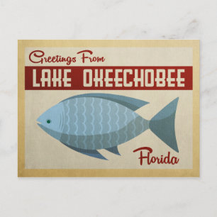 Carte Postale Vintage voyage de poissons du lac Okeechobee