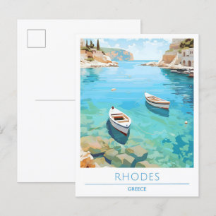 Carte Postale Vintage voyage de Rhodes Grèce