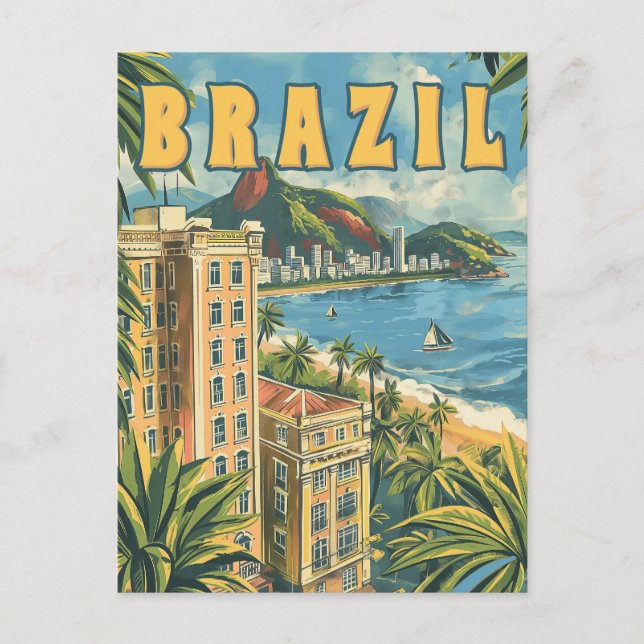 Carte Postale Vintage voyage de Rio de Janeiro, Brésil (Devant)