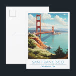 Carte Postale Vintage voyage de San Francisco California USA<br><div class="desc">Carte postale San Francisco California USA Vintage voyage Painting</div>