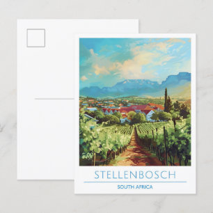 Carte Postale Vintage voyage de Stellenbosch Afrique du Sud