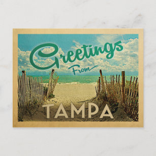 Carte Postale Vintage voyage de Tampa Beach