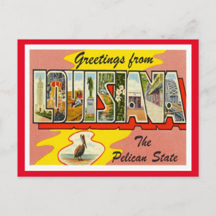 Carte Postale Vintage voyage des salutations Louisiane