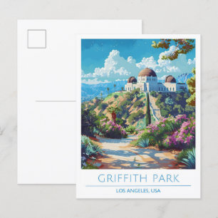 Carte Postale Vintage voyage du Griffith Park Los Angeles USA