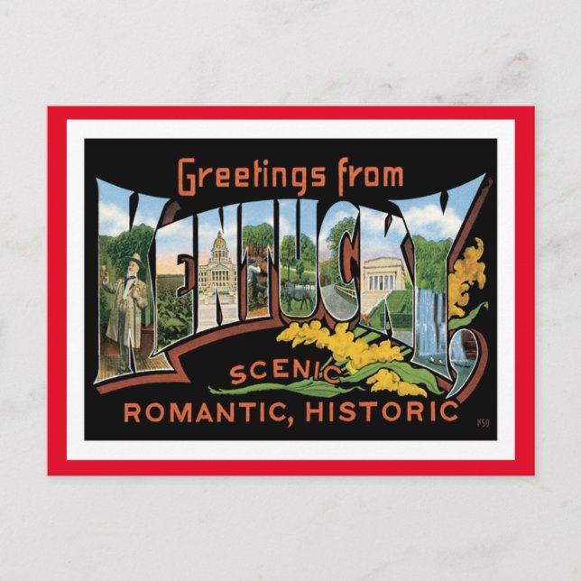 Carte Postale Vintage voyage du Kentucky (Devant)