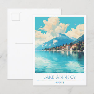Carte Postale Vintage voyage du lac d'Annecy France
