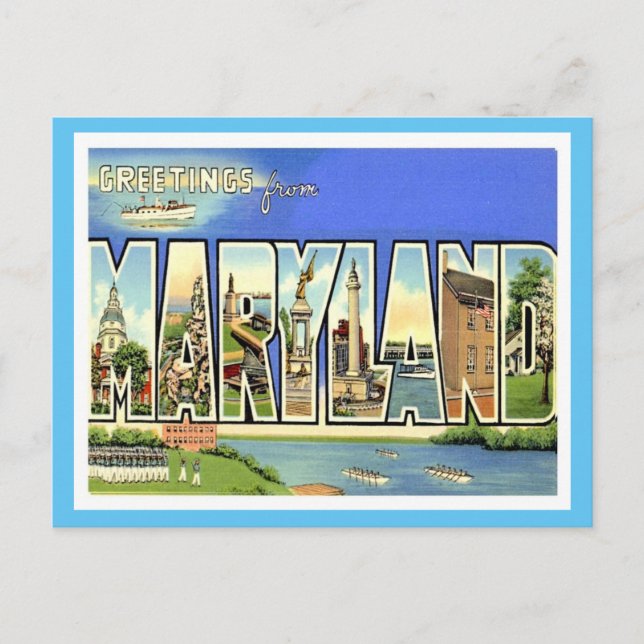 Carte Postale Vintage voyage du Maryland (Devant)