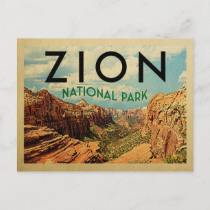 Carte Postale Vintage voyage du parc national de Zion