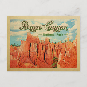 Carte Postale Vintage voyage du parc national du Bryce Canyon