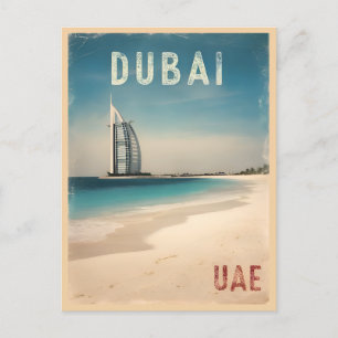 Carte Postale Vintage voyage Dubai UAE Beach Retro Pittoresque