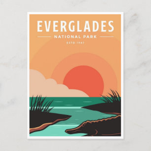 Carte Postale Vintage voyage Everglades Parc National Floride