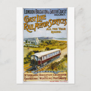 Carte postale Vintage voyage ferroviaire Angleterr