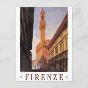 Carte Postale Vintage voyage, Firenze, Florence, Palazzo Vecchio