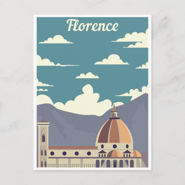 Carte Postale Vintage voyage Florence Firenze Italie Eglise Duom (Devant)
