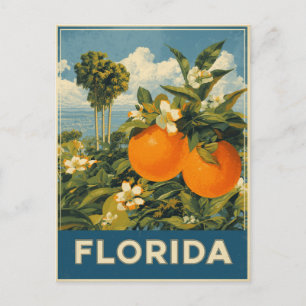 Carte Postale Vintage voyage Florida Oranges
