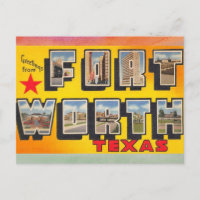 Carte postale Vintage voyage Fort Worth Texas