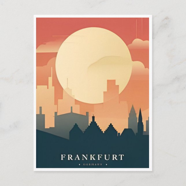 Carte Postale Vintage voyage Frankfurt Skyline Allemagne Vintage (Devant)
