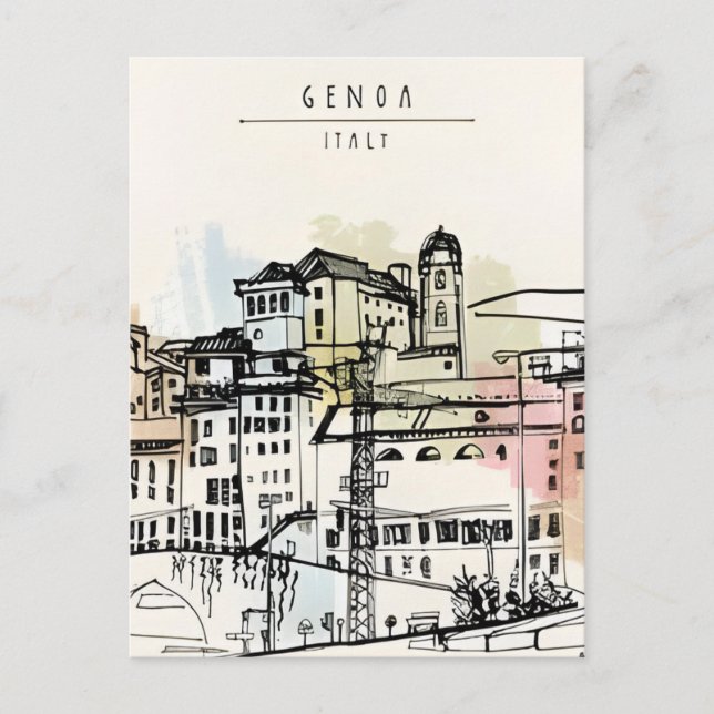 Carte Postale Vintage voyage Gênes Italie Gênes Riviera italienn (Devant)