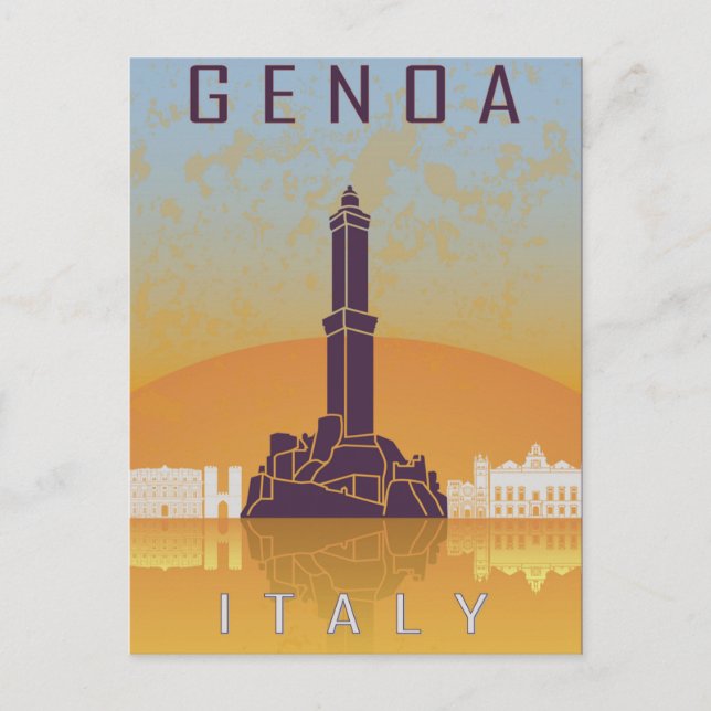 Carte Postale Vintage voyage Gênes Italie Gênes Riviera italienn (Devant)