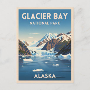 Carte Postale Vintage voyage Glacier Bay National Park Alaska