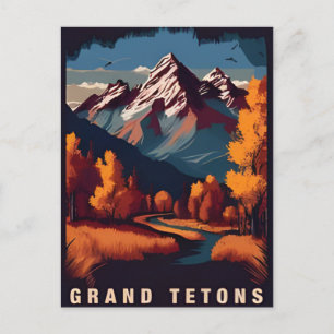 Carte Postale Vintage voyage Grand Teton National Park Wyoming