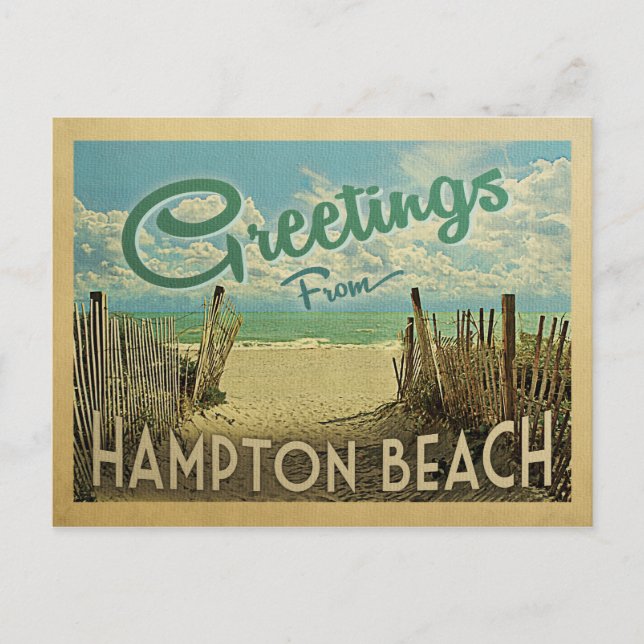 Carte Postale Vintage voyage Hampton Beach (Devant)