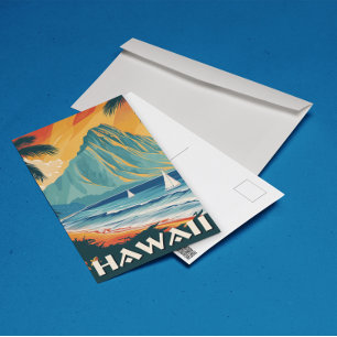 Carte Postale Vintage voyage Hawaï