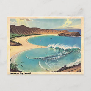 Carte Postale Vintage voyage Hawaii de la baie Hanauma