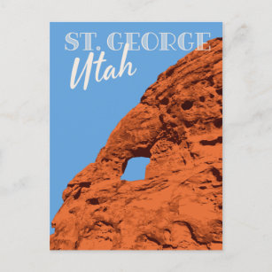 Carte Postale Vintage voyage Hike St. George Utah formation roch