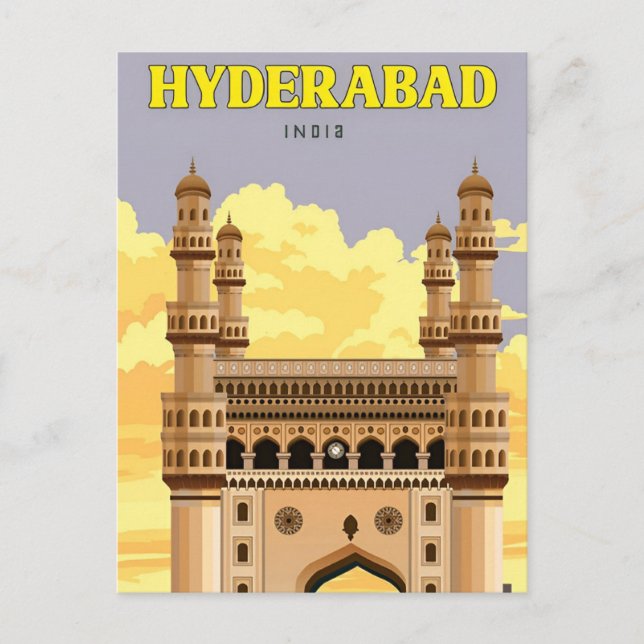 Carte Postale Vintage voyage Hyderabad Inde Pakistan Vacances (Devant)