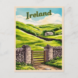 Carte Postale Vintage voyage Irlande Campagne Rétro Pittoresque